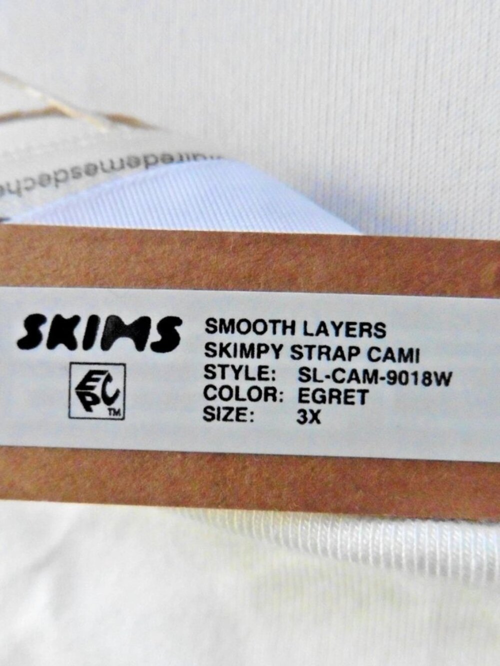 SKIMS Smooth Layers Skimpy Strap Cami in Egret Size 3X New with Tags!